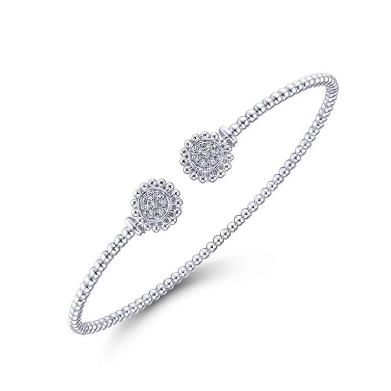 14K white gold bangle with diamonds - 0.18 ct - Shot 2