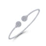 14K white gold bangle with diamonds - 0.18 ct