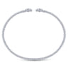 14K white gold bangle with diamonds - 0.18 ct