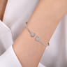 14K white gold bangle with diamonds - 0.18 ct