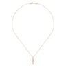 14k Rose Gold Classic Diamond Cross Necklace - 0.06 ct