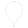 14k Rose Gold Orb Diamond Cross Necklace - 0.02 ct