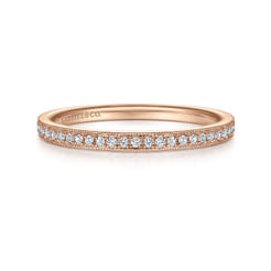 14k Rose Gold Pavé Diamond Eternity Stackable Ring