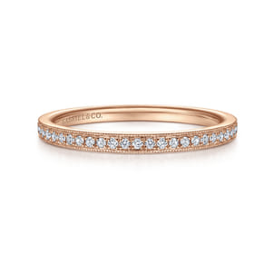 14k Rose Gold Pave Diamond Eternity Stackable Ring