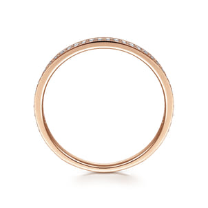 14k Rose Gold Pave Diamond Eternity Stackable Ring