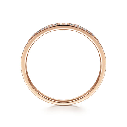 14k Rose Gold Pave Diamond Eternity Stackable Ring