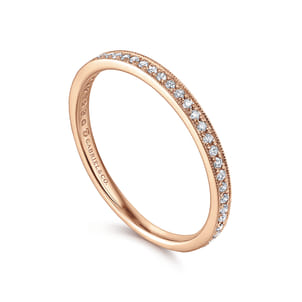 14k Rose Gold Pave Diamond Eternity Stackable Ring