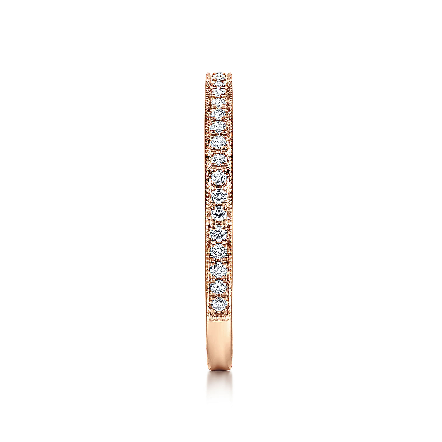 14k Rose Gold Pave Diamond Eternity Stackable Ring - 0.12 ct - Shot 4