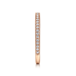 14k Rose Gold Pave Diamond Eternity Stackable Ring