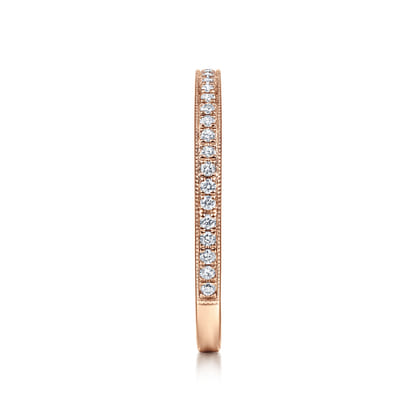 14k Rose Gold Pave Diamond Eternity Stackable Ring