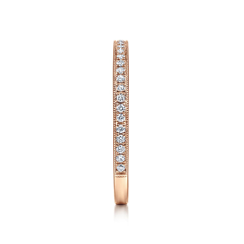 14k Rose Gold Pave Diamond Eternity Stackable Ring - 0.12 ct - Shot 4