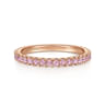 14k Rose Gold Pink Sapphire Stackable Ring
