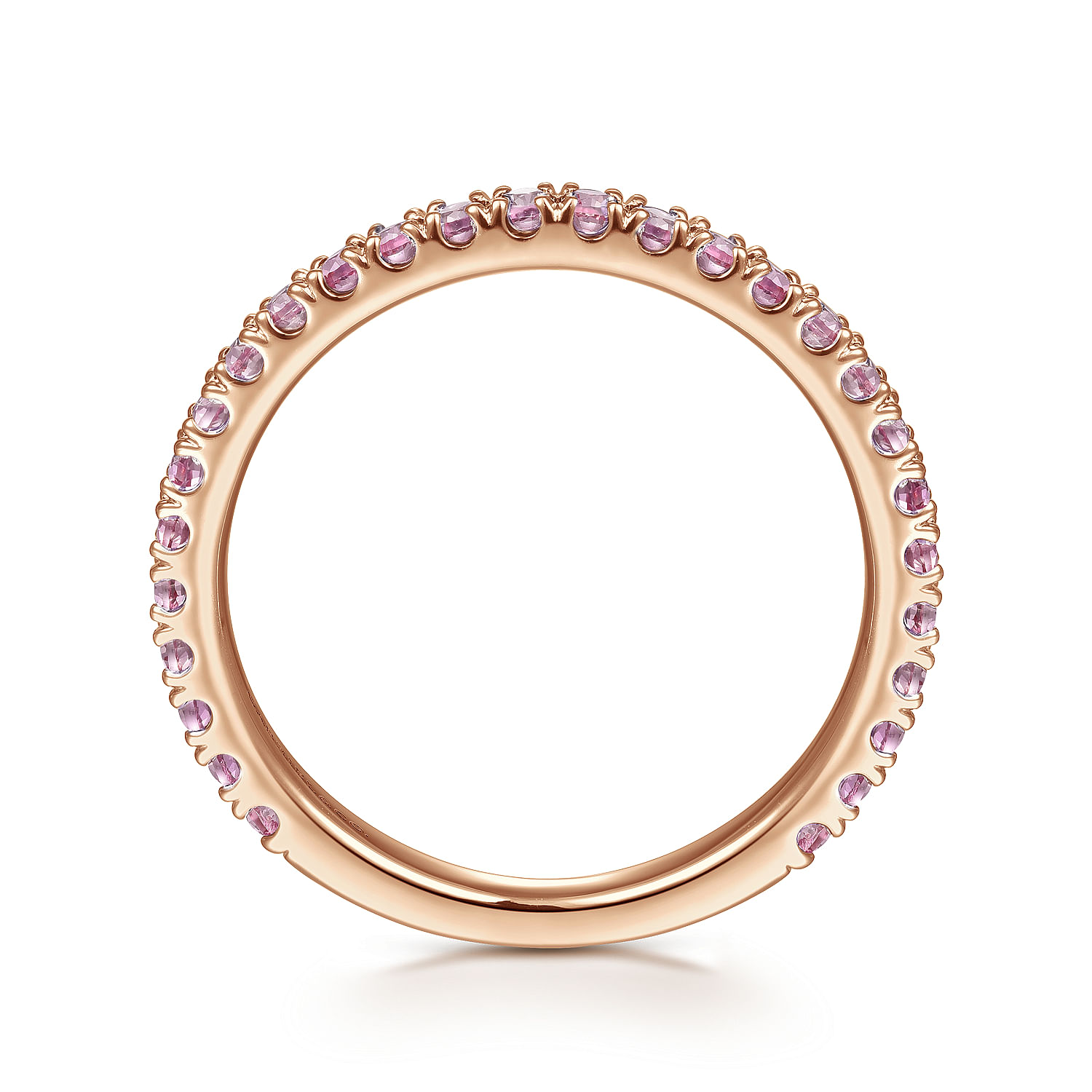 14k Rose Gold Pink Sapphire Stackable Ring - Shot 2