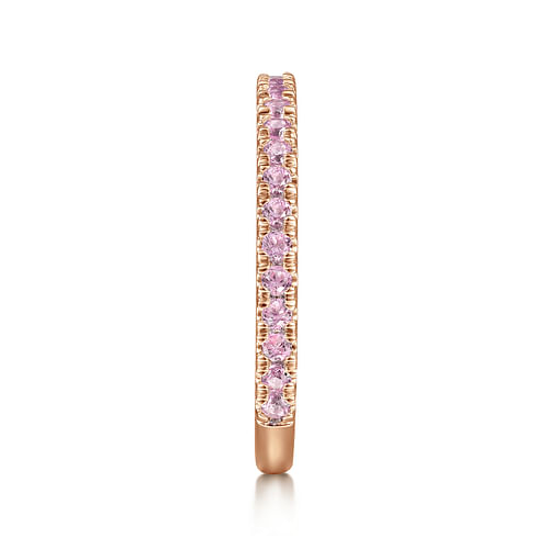 14k Rose Gold Pink Sapphire Stackable Ring - Shot 4