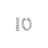 14k White Gold 10mm Stacked Triangle Diamond Huggies - 0.25 ct