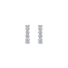 14k White Gold 10mm Stacked Triangle Diamond Huggies - 0.25 ct