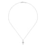 14k White Gold Classic Diamond Cross Necklace - 0.06 ct