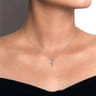 14k White Gold Classic Diamond Cross Necklace - 0.06 ct