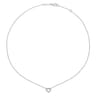 14k White Gold Dainty Diamond Open Heart Necklace - 0.09 ct