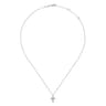 14k White Gold Orb Diamond Cross Necklace - 0.02 ct