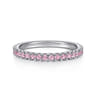 14k White Gold Pink Sapphire Stackable Ring
