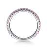 14k White Gold Pink Sapphire Stackable Ring