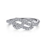 14k White Gold Twisted Diamond  Infinity Knot Ring - 0.4 ct