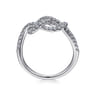 14k White Gold Twisted Diamond  Infinity Knot Ring - 0.4 ct