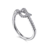 14k White Gold Twisted Diamond  Infinity Knot Ring - 0.4 ct