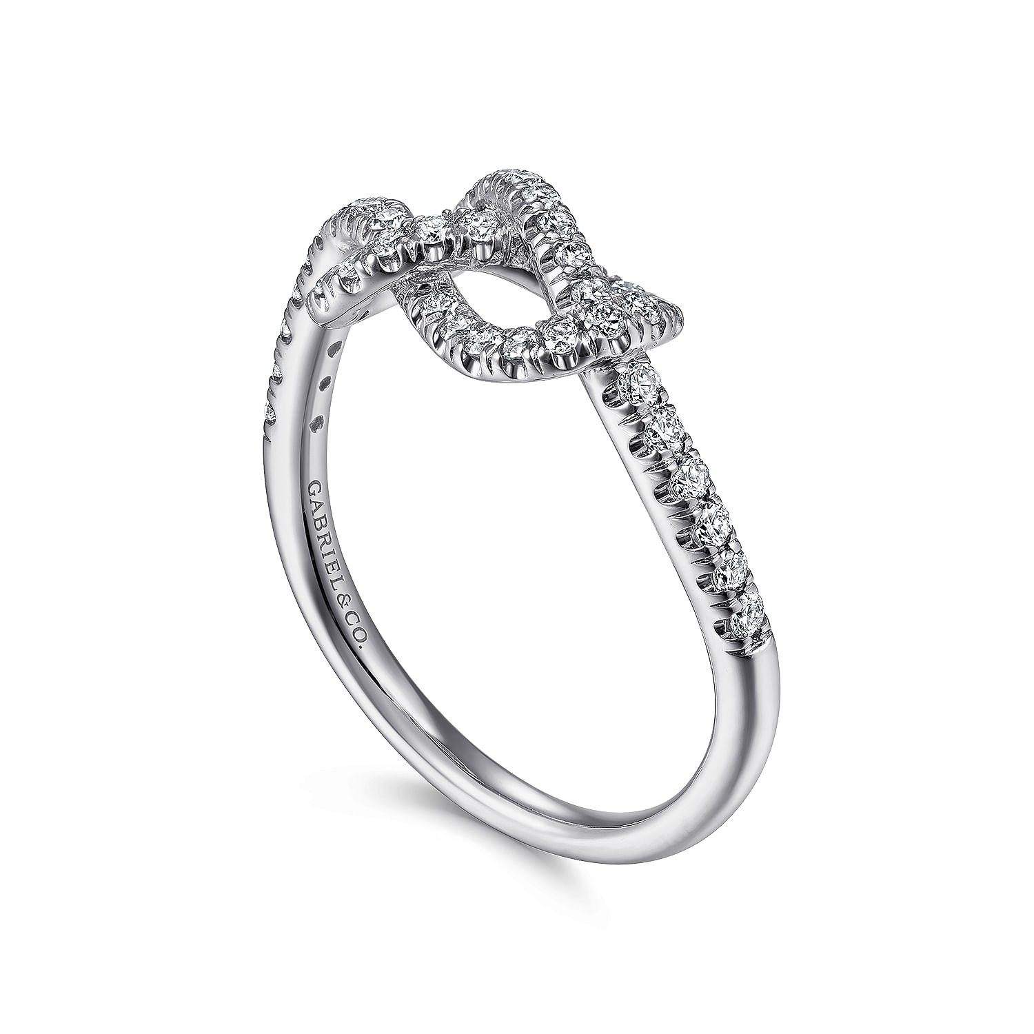 14k White Gold Twisted Diamond Knot Eternity Ring - 0.4 ct - Shot 3