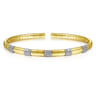 14k White and Yellow Gold Diamond Bangle - 0.4 ct