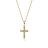 14k Yellow Gold Classic Diamond Cross Necklace - 0.06 ct