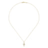 14k Yellow Gold Classic Diamond Cross Necklace - 0.06 ct
