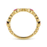 14k Yellow Gold Diamond and Ruby Stackable Ring - 0.1 ct
