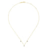 14k Yellow Gold Pave Diamond Star Station Necklace - 0.1 ct