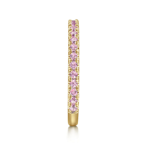 14k Yellow Gold Pink Sapphire Stackable Ring - Shot 4