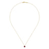 14k Yellow Gold Round Cut Diamond Halo  Pink Tourmaline Pendant Necklace - 0.07 ct