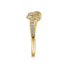 14k Yellow Gold Twisted Diamond Infinity Knot Ring - 0.4 ct