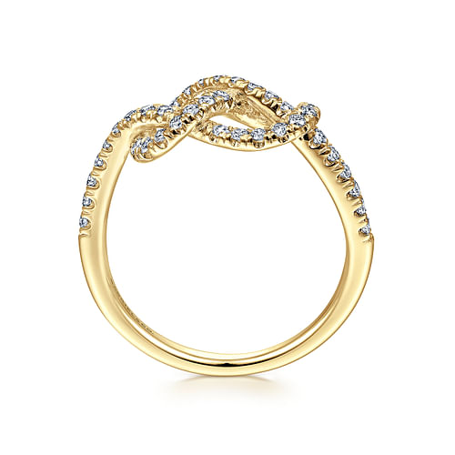 14k Yellow Gold Twisted Diamond Knot Eternity Ring - 0.4 ct - Shot 2