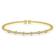 14k Yellow gold diamond bangle