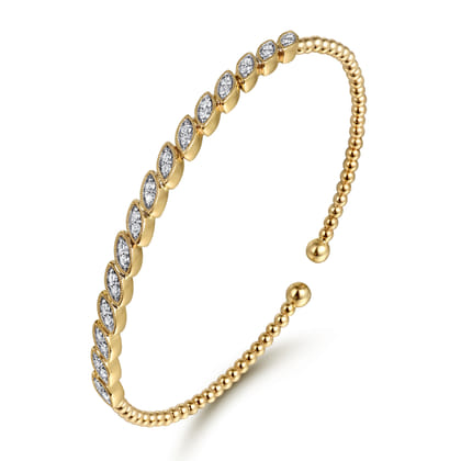 14k yellow gold diamond bangle