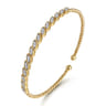 14k yellow gold diamond bangle - 0.4 ct