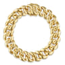 14mm 14K Yellow Gold Hollow Classic Plain Men's Cuban Link Chain Bracelet