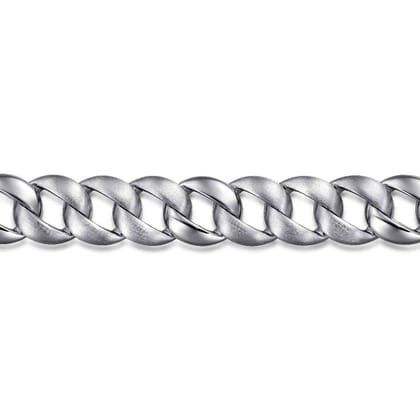 14mm 925 Sterling Silver Men's Solid Flat Heavy Link Chain Bracelet