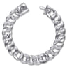 14mm 925 Sterling Silver Men's Solid Flat Heavy Link Chain Bracelet