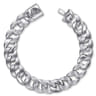 14mm 925 Sterling Silver Men's Solid Flat Heavy Link Chain Bracelet