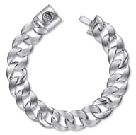 14mm 925 Sterling Silver Men's Solid Flat Heavy Link Chain Bracelet