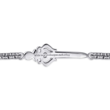 14mm 925 Sterling Silver and 14K Yellow Gold Garnet and White Sapphire Dagger Bracelet