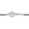 14mm 925 Sterling Silver and 14K Yellow Gold Garnet and White Sapphire Dagger Bracelet