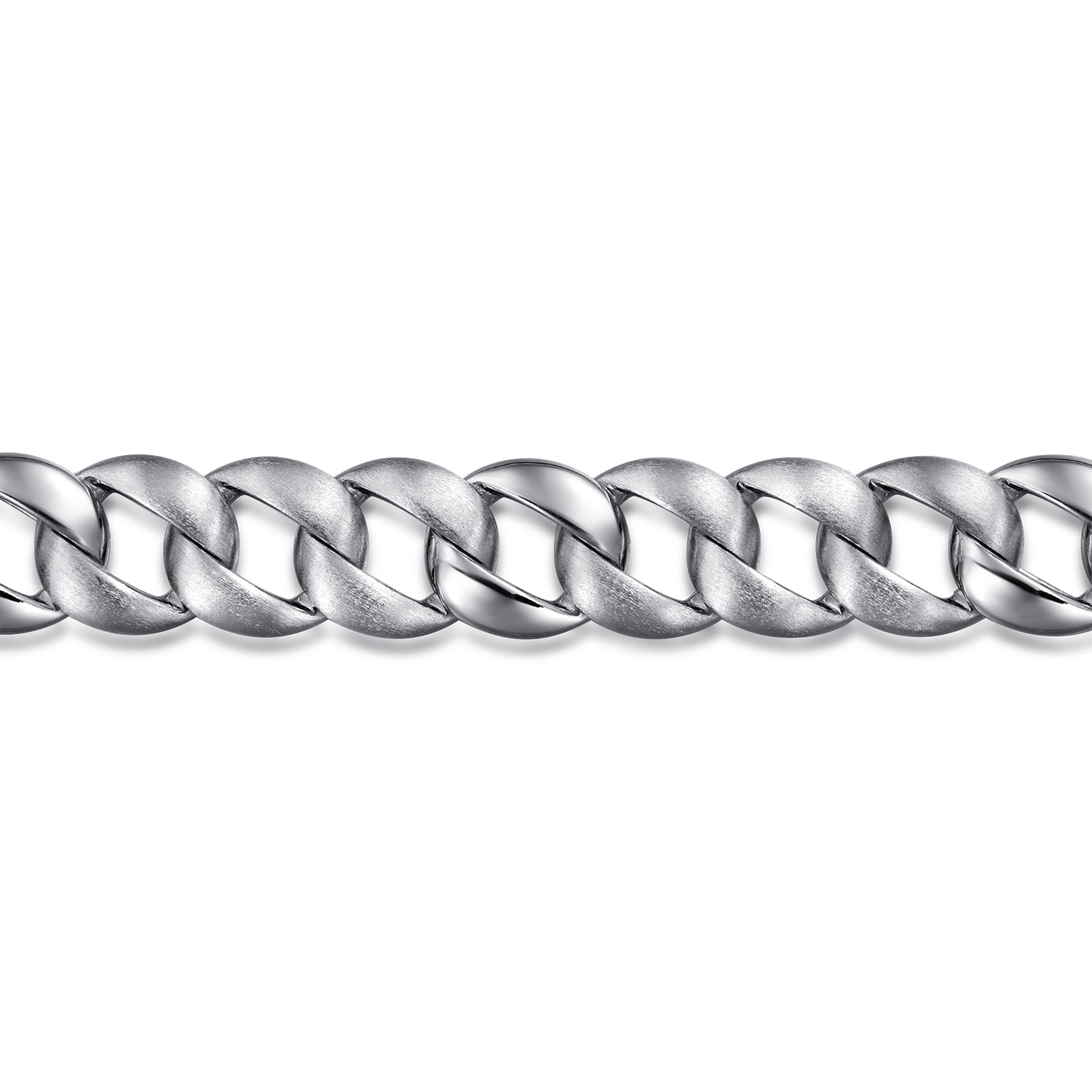 14mm Sterling Silver Flat Heavy Chain Bracelet